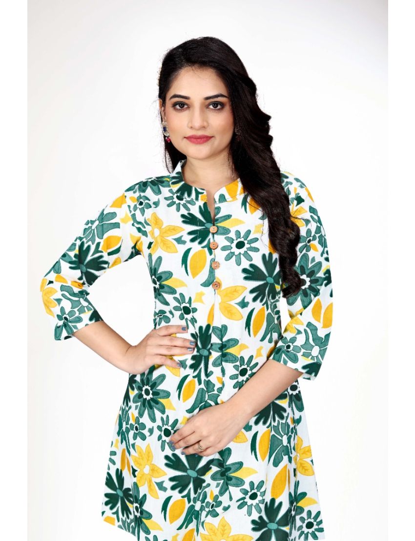 Green A-line with Floral Print Cordset