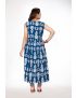 Blue Nyra Cut Pleated Sleeveless Straight Kurti