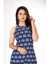 Blue Halter Neck Sleeveless Kurti