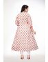 White  Anarkali With Stand Collar Kurti Pant
