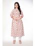 White  Anarkali With Stand Collar Kurti Pant