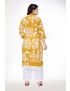 Yellow Straight Cut With Stand Collar Kurti Plazo