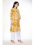 Yellow Straight Cut With Stand Collar Kurti Plazo