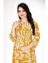Yellow Straight Cut With Stand Collar Kurti Plazo