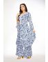 Blue Bell Sleeve With Round Neck Kurti Plazo