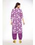 Purple jaipur cotton straight cut v-neck kurti pant