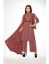 Maroon jaipur cotton straight kurti pant with dupatta