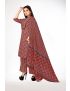 Maroon jaipur cotton straight kurti pant with dupatta