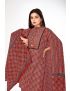 Maroon jaipur cotton straight kurti pant with dupatta