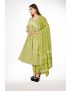 Green jaipur cotton anarkali kurti pant with dupatta