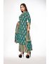 Teal jaipur cotton straight cut kurti pant with dupatta