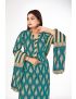 Teal jaipur cotton straight cut kurti pant with dupatta