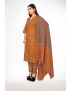Burnt orrange jaipur cotton straight cut kurti pant with dupatta