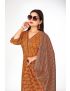 Burnt orrange jaipur cotton straight cut kurti pant with dupatta