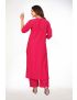 Pink straight cut kurti pant with embroidery 
