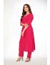 Pink straight cut kurti pant with embroidery 